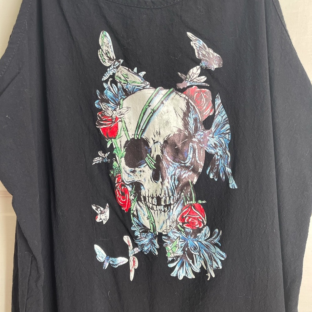 Black skull jumpsuit.  Size XL